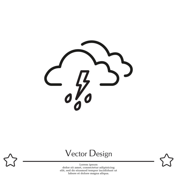 Időjárás lapos ikon - Vektor, kép
