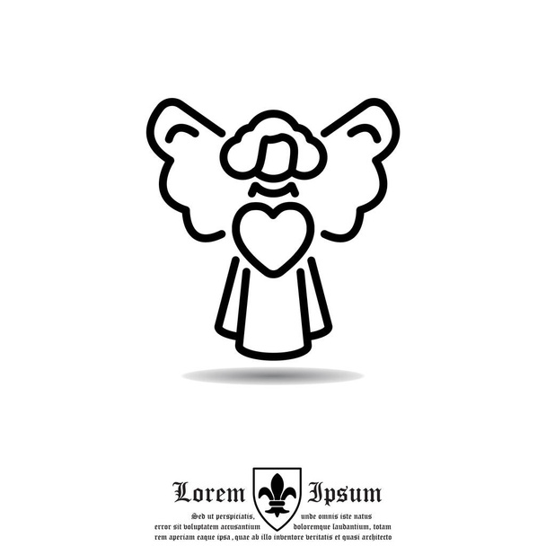  Angel with heart icon - Vector, Image