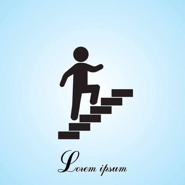 Menjen fel a lépcsőn szimbólum - Vektor, kép
