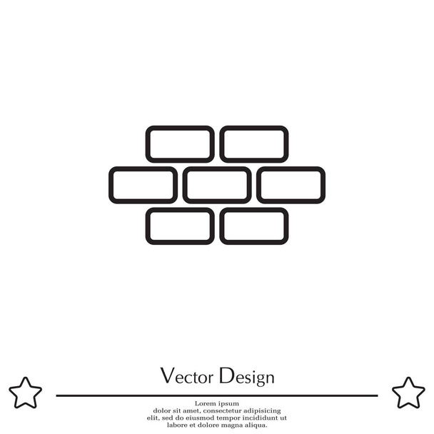 bakstenen platte pictogram  - Vector, afbeelding