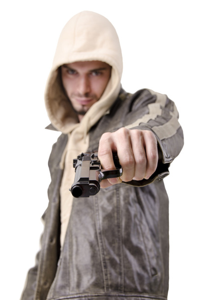 férfi fegyverrel - Fotó, kép
