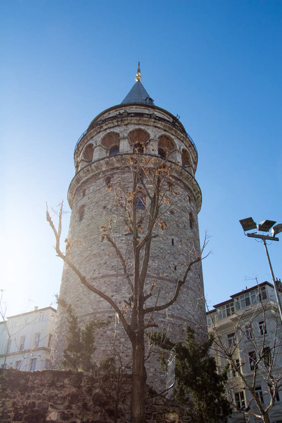  Galata Tower van Byzantium keer in Istanbul - Foto, afbeelding
