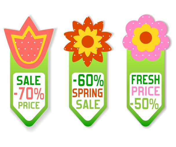 Price lists discount flower plate spring sale - Vektor, Bild