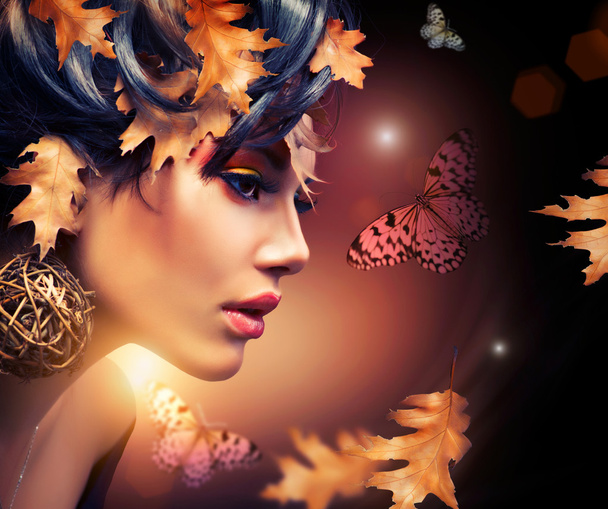 Autumn Woman Fashion Portrait - Zdjęcie, obraz