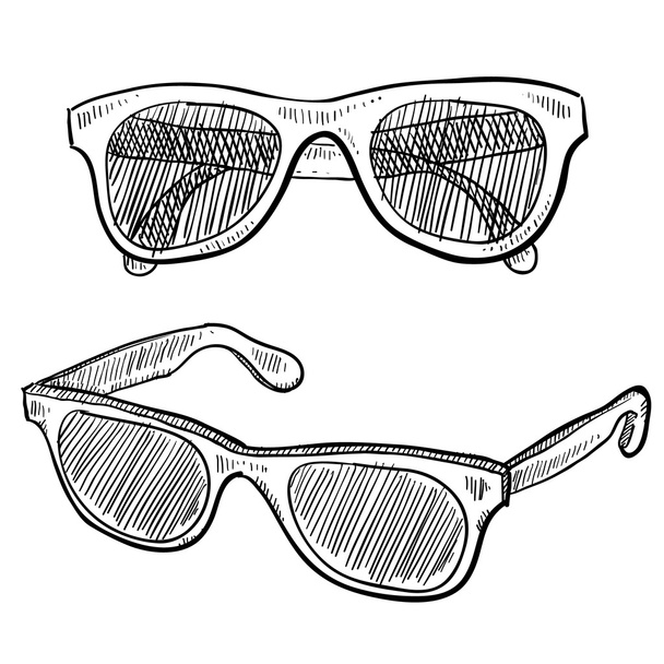 Sunglasses sketch - Vector, Image