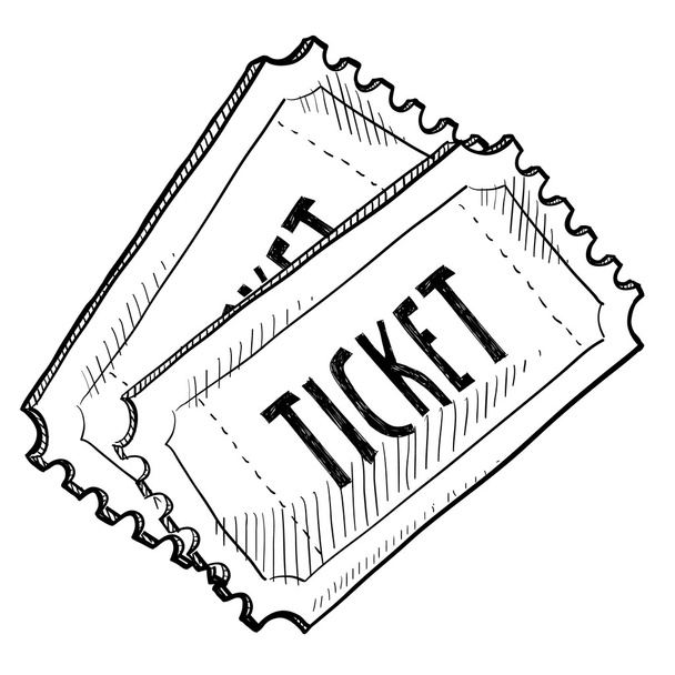 Boceto del ticket del evento
 - Vector, imagen