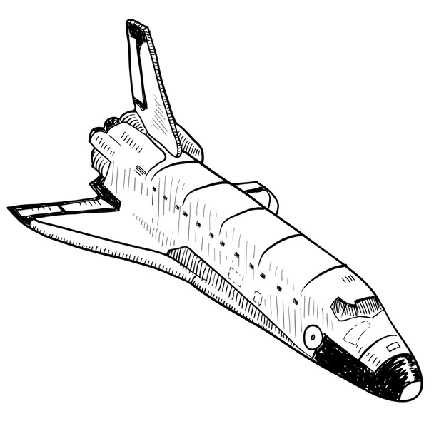 Space shuttle vázlat - Vektor, kép