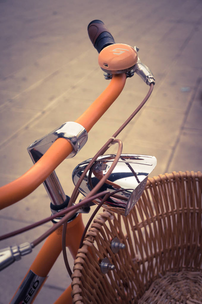 Classic vintage retro city bicycle in Palma de Mallorca, Spain - 写真・画像