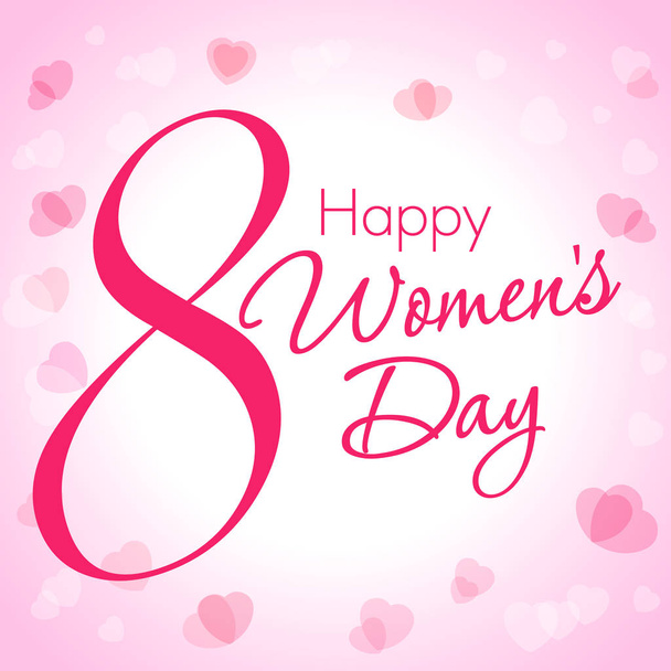 8 Março Feliz Dia da Mulher lettering cartão de saudação
 - Vetor, Imagem