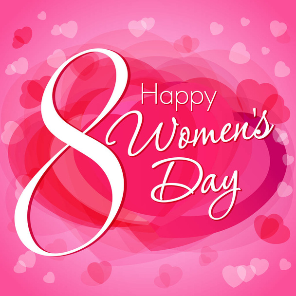 8 March Happy Women's Day lettering greeting card - Vector, Image
