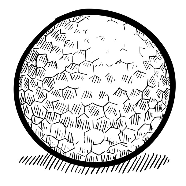 golf bal schets - Vector, afbeelding