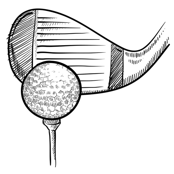 Golfe tee sketch
 - Vetor, Imagem