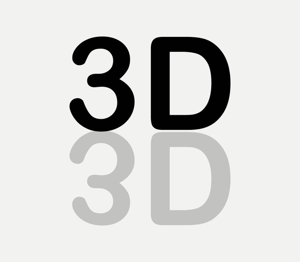ikona ilustrace 3d slovo - Vektor, obrázek