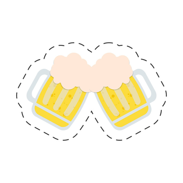 Szent patrick nap, két üveg sör - Vektor, kép