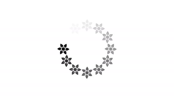 animatie - cirkel bloem pictogram op witte achtergrond met alfakanaal laden. 4k video. - Video