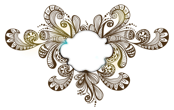 Romantic floral background with label - Vector, Image
