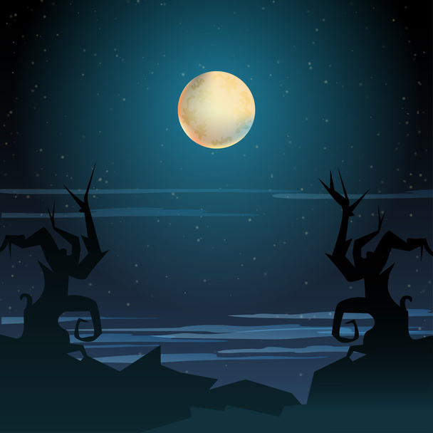 Halloween landscape illustration - Vector, Image