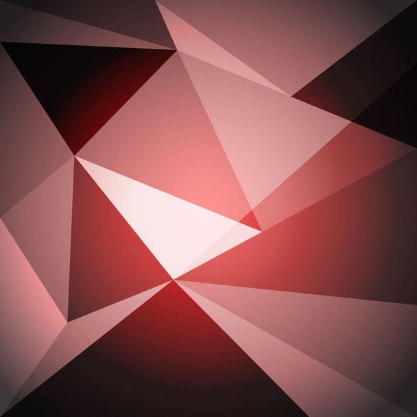 Low poly design element on red gradient background - Vector, Image