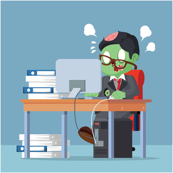 zombie businessman stress from work - Vektor, Bild