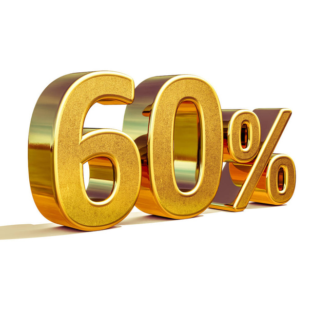 3d Gold 60 Sixty Percent Discount Sign - Photo, Image
