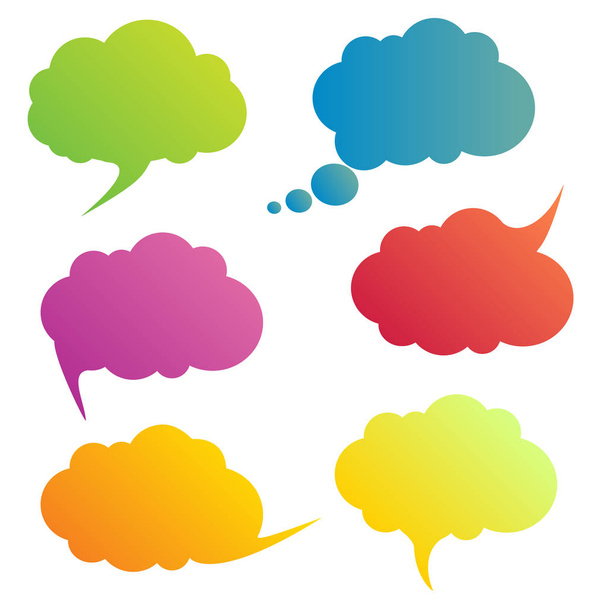 vector isolated colorful big speech bubbles set - Vector, Image