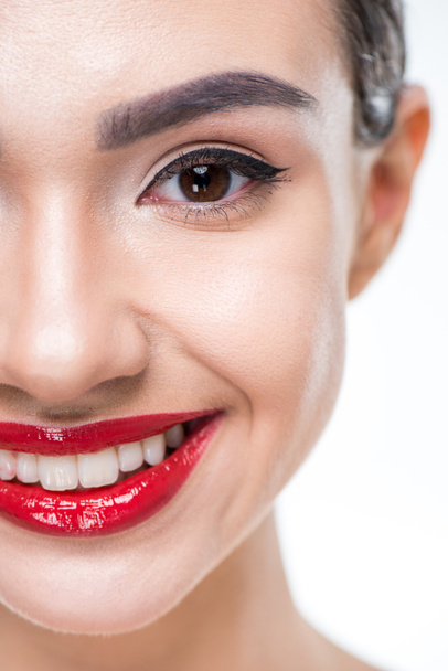 Frau mit saftigen roten Lippen - Foto, Bild