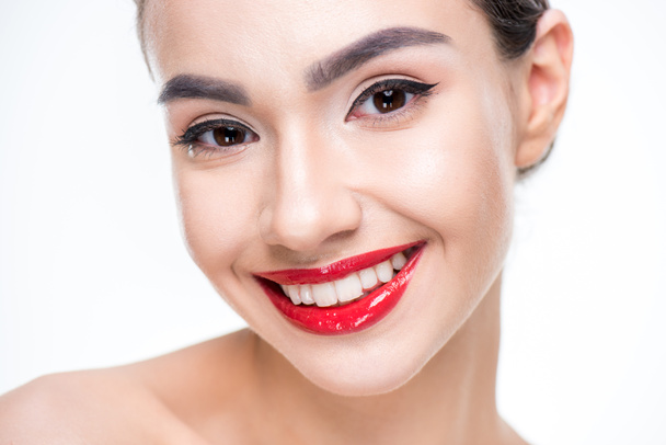 Woman with juicy red lips - Фото, зображення