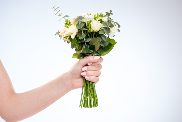 ręka trzyma kwiaty - Zdjęcie, obraz