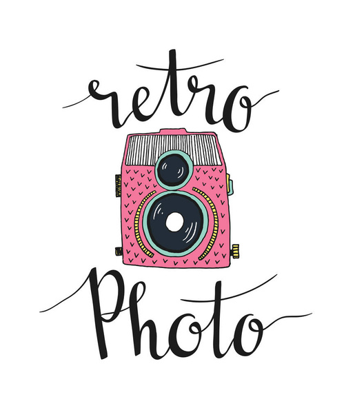 Retro photo camera  - Vektori, kuva