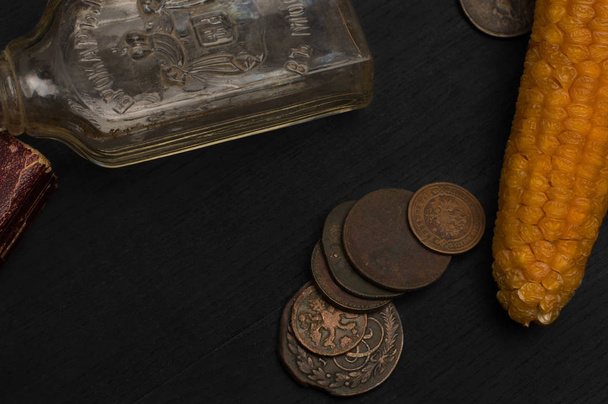 Old Ancient pirate table coins - Photo, Image
