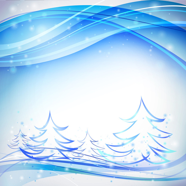 modré pozadí se sněhové vločky - Vektor, obrázek