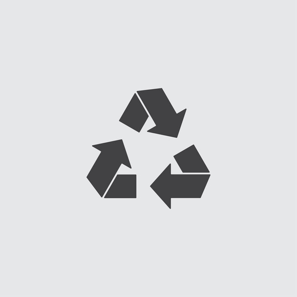 Recycle Icon в плоском дизайне черного цвета. Векторные иллюстрации
 - Вектор,изображение