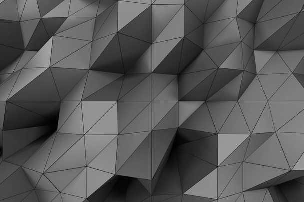 Colored low poly displaced surface with dark connecting lines - Photo, Image