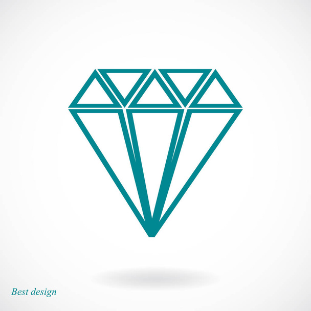Diamond flat  icon - Διάνυσμα, εικόνα