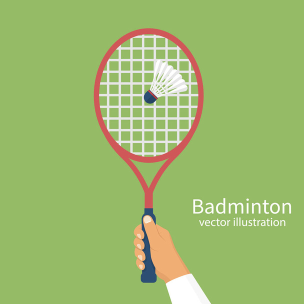 Badminton racket in hands player - Vektor, obrázek