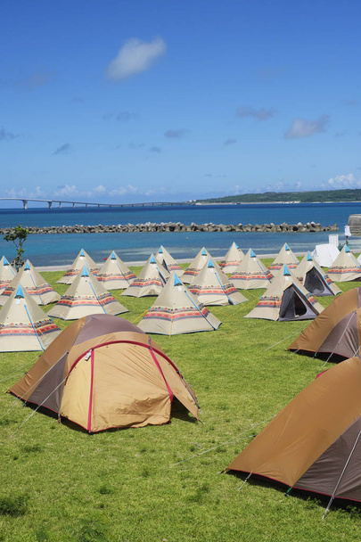Kemp u pláže v Miyakojima, Prefektura Okinawa. - Fotografie, Obrázek