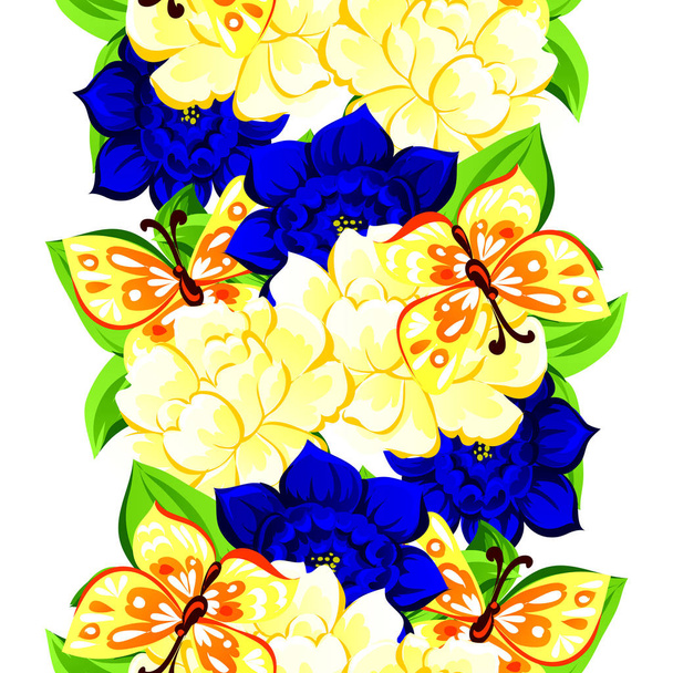pattern with floral elements - Vetor, Imagem