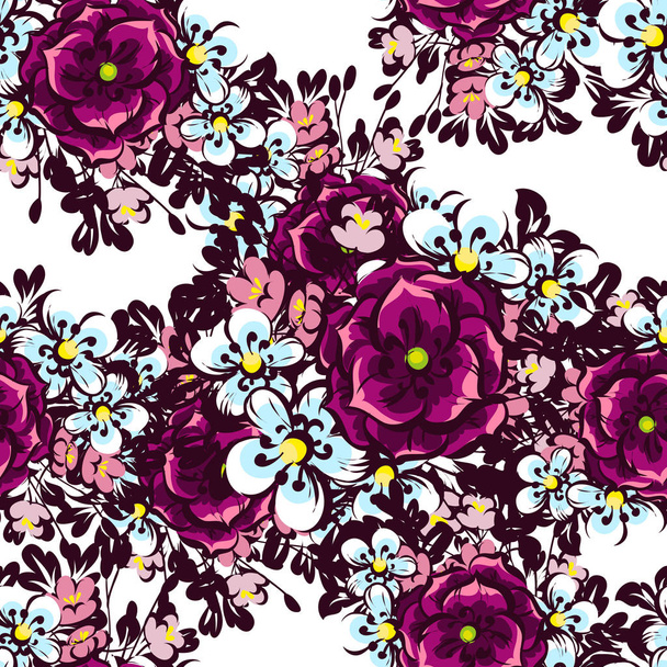 pattern with floral elements - Διάνυσμα, εικόνα