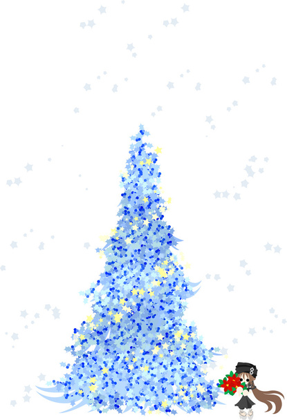 ? Vánoční stromeček-modrá- - Vektor, obrázek