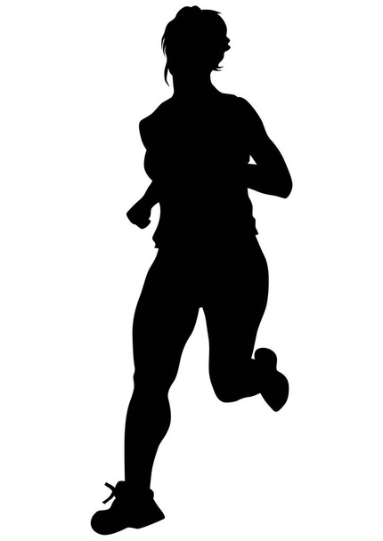 Τρέχοντας κορίτσι σε λευκό φόντο - Διάνυσμα, εικόνα