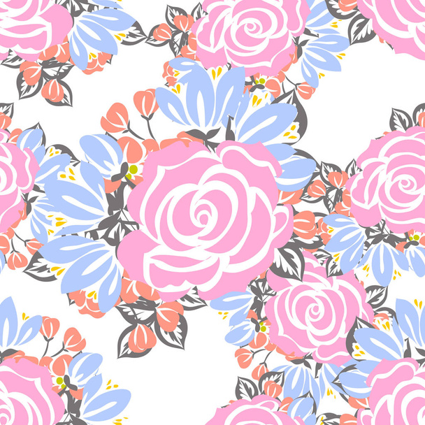 pattern with floral elements - Vector, Imagen