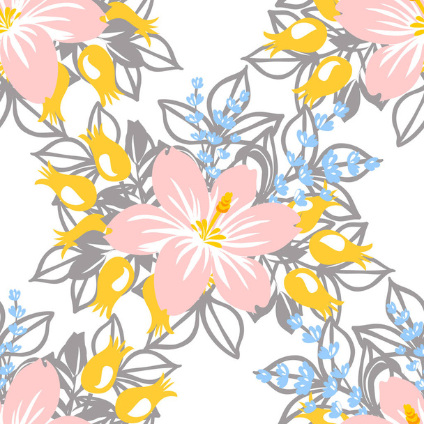 pattern with floral elements - Vector, Image