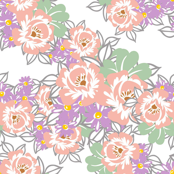 pattern with floral elements - ベクター画像
