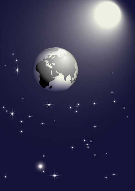 Tierra y estrellas
 - Vector, Imagen