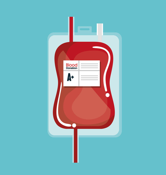 blood donation bag icon - Vector, Image