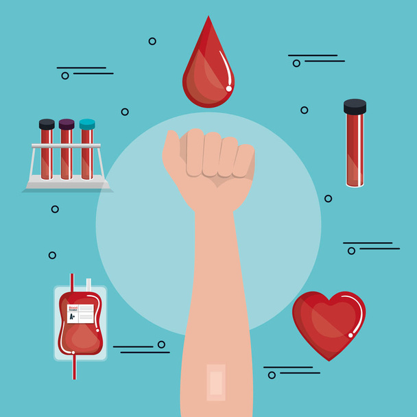 ιατρική εικονίδιο δωρεά αίματος - Διάνυσμα, εικόνα