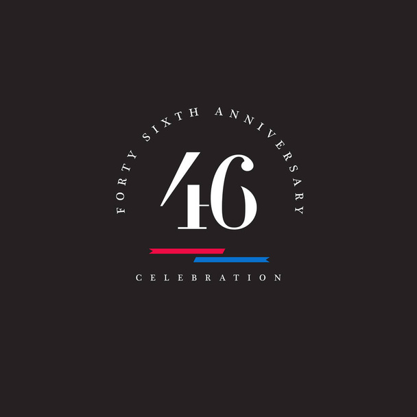 čtyřicáté-šesté výročí logo ikonu - Vektor, obrázek