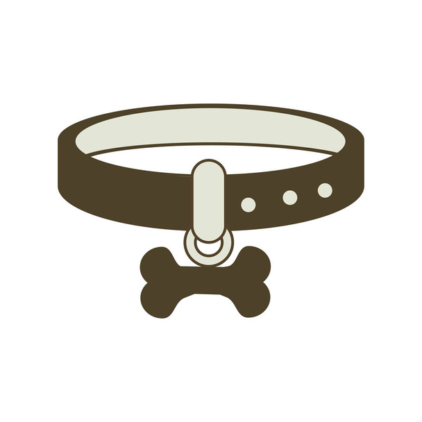 collar de perro con hueso
 - Vector, Imagen