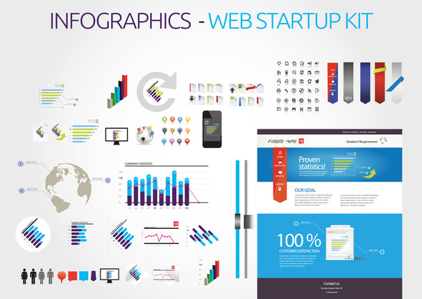 Web graphic collection - start up graphics - Vettoriali, immagini