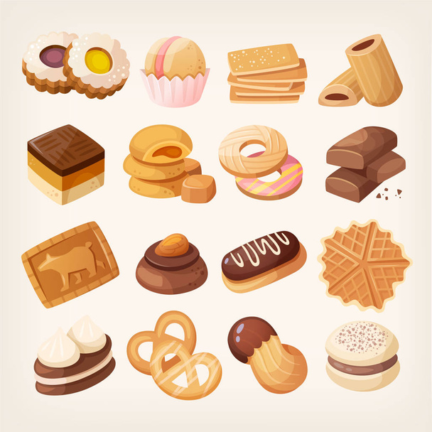 Set di icone biscotti e biscotti
 - Vettoriali, immagini
